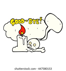 freehand drawn comic book speech bubble cartoon goodbye sign