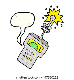 freehand drawn comic book speech bubble cartoon futuristic scanner