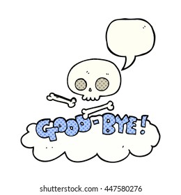 freehand drawn comic book speech bubble cartoon good-bye symbol