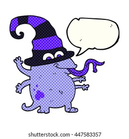 freehand drawn comic book speech bubble cartoon halloween alien