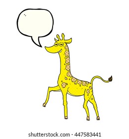freehand drawn comic book speech bubble cartoon giraffe
