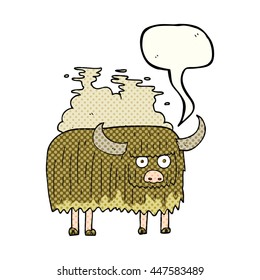 freehand drawn comic book speech bubble cartoon smelly cow