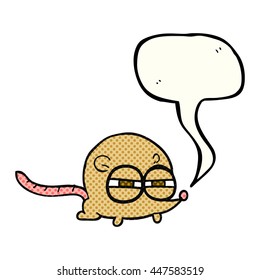 freehand drawn comic book speech bubble cartoon evil mouse