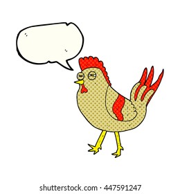 freehand drawn comic book speech bubble cartoon chicken