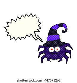 freehand drawn comic book speech bubble cartoon halloween spider
