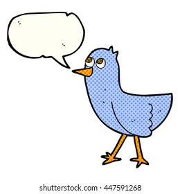 freehand drawn comic book speech bubble cartoon bird