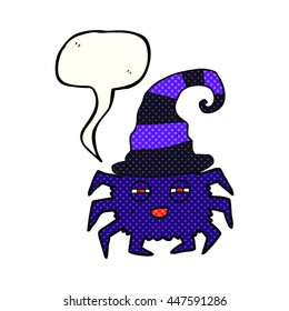 freehand drawn comic book speech bubble cartoon halloween spider