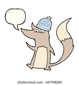 caricatura de la burbuja del discurso del libro de historietas dibujada a mano libre little wolf