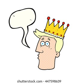 freehand drawn comic book speech bubble cartoon kings head