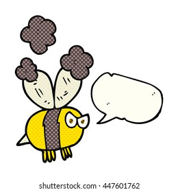 freehand drawn comic book speech bubble cartoon angry bee