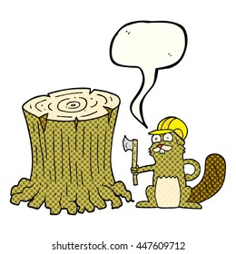 freehand drawn comic book speech bubble cartoon beaver