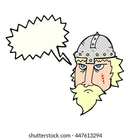 freehand drawn comic book speech bubble cartoon viking warrior