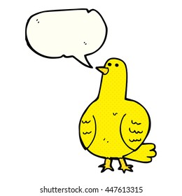 pájaro de la caricatura de la burbuja del libro de historietas dibujado a mano libre