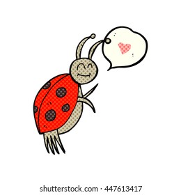 freehand drawn comic book speech bubble cartoon ladybug
