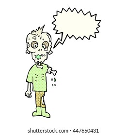 freehand drawn comic book speech bubble cartoon zombie