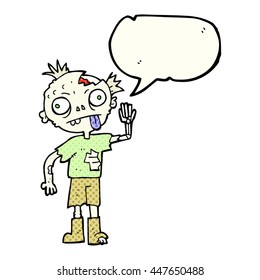 freehand drawn comic book speech bubble cartoon zombie