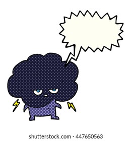 freehand drawn comic book speech bubble cartoon raincloud