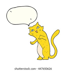 freehand drawn comic book speech bubble cartoon cat