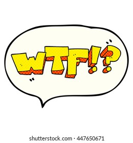 freehand drawn comic book speech bubble cartoon WTF symbol