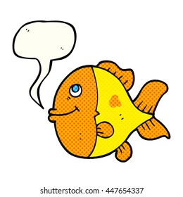 freehand drawn comic book speech bubble cartoon fish
