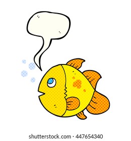 freehand drawn comic book speech bubble cartoon fish
