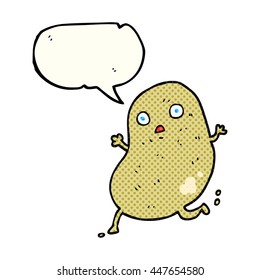 freehand drawn comic book speech bubble cartoon potato running