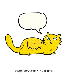 freehand drawn comic book speech bubble cartoon cat