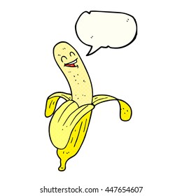 freehand drawn comic book speech bubble cartoon banana