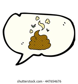 freehand drawn comic book speech bubble cartoon gross poop