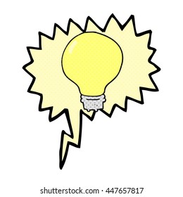 freehand drawn comic book speech bubble cartoon light bulb