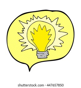 freehand drawn comic book speech bubble cartoon light bulb