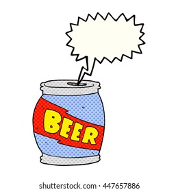 freehand drawn comic book speech bubble cartoon beer can