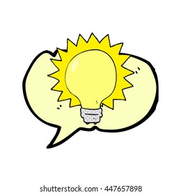 freehand drawn comic book speech bubble cartoon light bulb