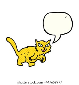 freehand drawn comic book speech bubble cartoon cat