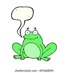 freehand drawn comic book speech bubble cartoon happy frog