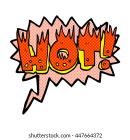 freehand drawn comic book speech bubble cartoon hot symbol
