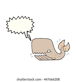 freehand drawn comic book speech bubble cartoon angry whale