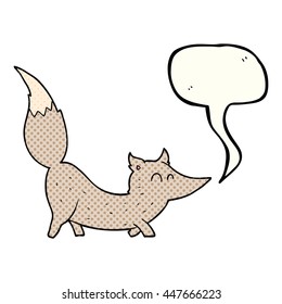 freehand drawn comic book speech bubble cartoon little wolf