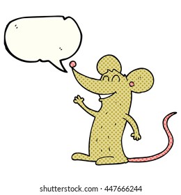freehand drawn comic book speech bubble cartoon mouse