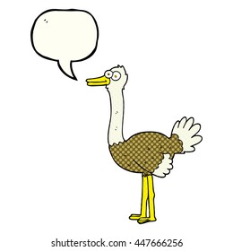freehand drawn comic book speech bubble cartoon ostrich