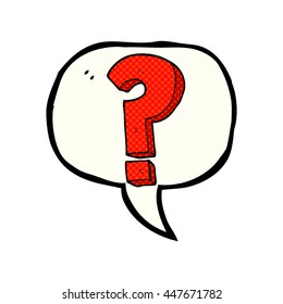 freehand drawn comic book speech bubble cartoon question mark symbol