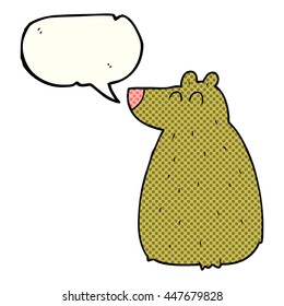 freehand drawn comic book speech bubble cartoon bear