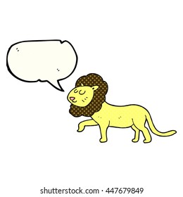 freehand drawn comic book speech bubble cartoon lion