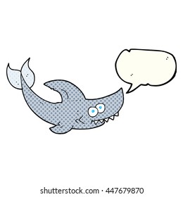 freehand drawn comic book speech bubble cartoon shark
