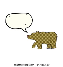 freehand drawn comic book speech bubble cartoon bear