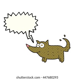freehand drawn comic book speech bubble cartoon dog wagging tail