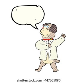 freehand drawn comic book speech bubble cartoon dog in shirt