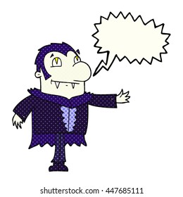 freehand drawn comic book speech bubble cartoon vampire