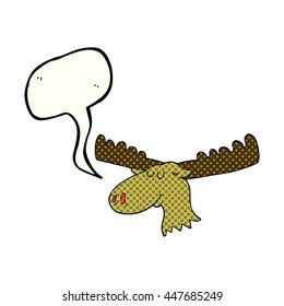 freehand drawn comic book speech bubble cartoon moose