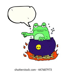 freehand drawn comic book speech bubble cartoon halloween toad